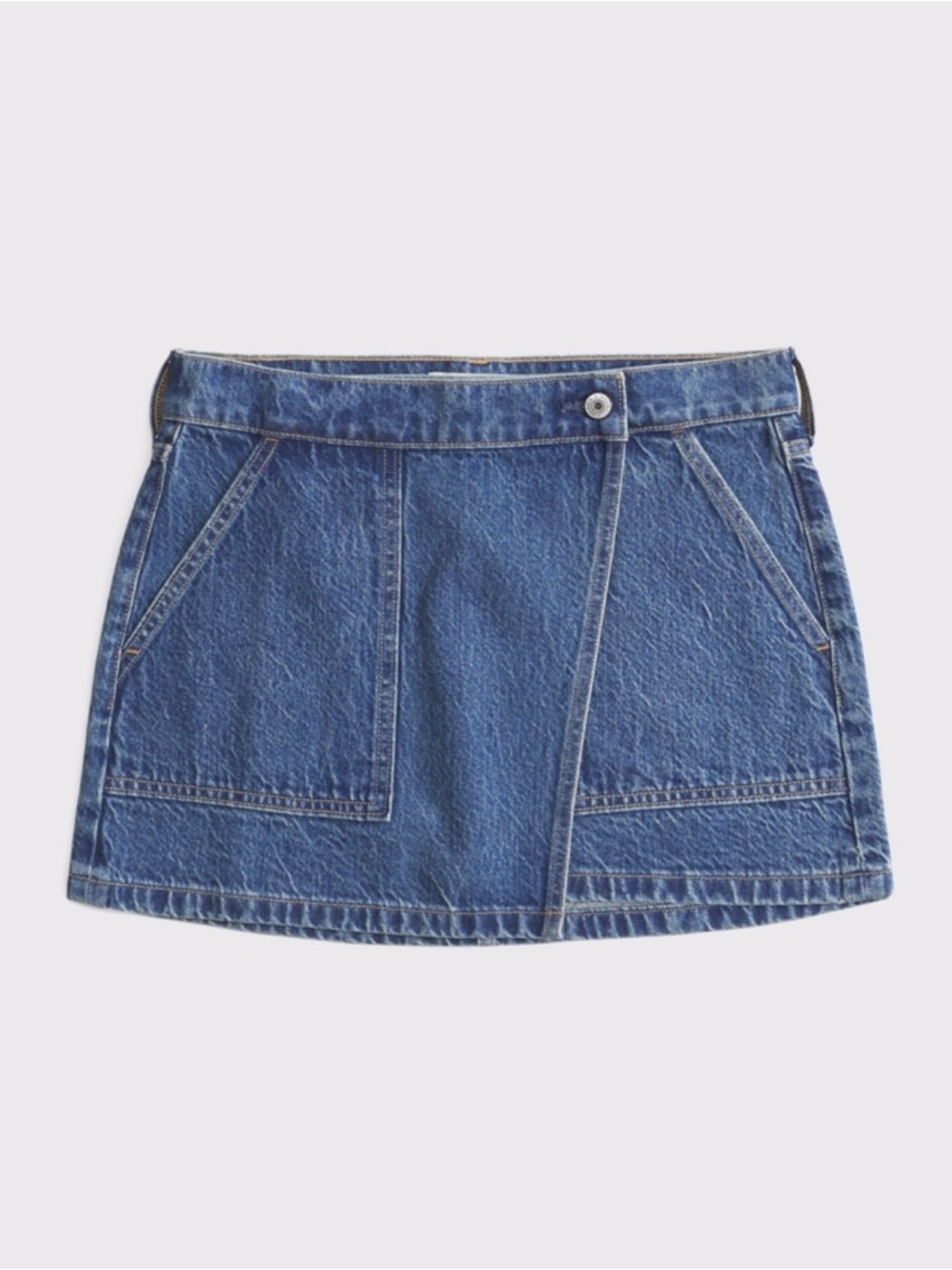 Abercrombie &Fitch mid rise denim wrap mini skirt 24